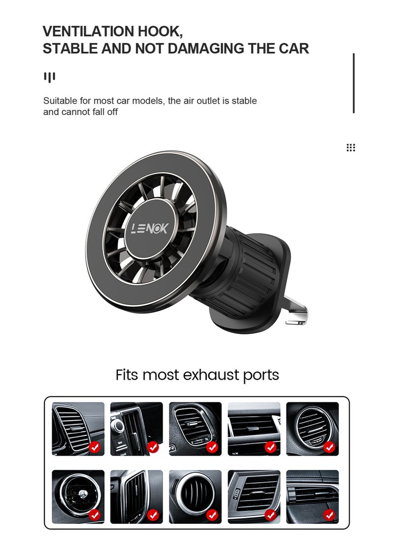 LENOK Car Phone Mount for Magsafe Air Vent Car Mount Magnetic Phone Holder Compatible with iPhone 17 16 15 14 13 12/Samsung, All Smartphones - Image 5